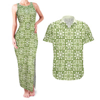 Omaomao Palaka Quilt Hawaii Couples Matching Tank Maxi Dress and Hawaiian Shirt Hawaiian Tropical Monstera Sea Turtle LT14 Green - Polynesian Pride