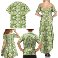 Omaomao Palaka Quilt Hawaii Family Matching Summer Maxi Dress and Hawaiian Shirt Hawaiian Tropical Monstera Sea Turtle LT14 - Polynesian Pride