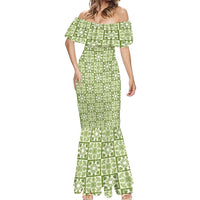 Omaomao Palaka Quilt Hawaii Mermaid Dress Hawaiian Tropical Monstera Sea Turtle LT14 - Polynesian Pride