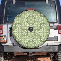 Omaomao Palaka Quilt Hawaii Spare Tire Cover Hawaiian Tropical Monstera Sea Turtle LT14 Green - Polynesian Pride