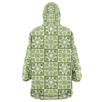 Omaomao Palaka Quilt Hawaii Wearable Blanket Hoodie Hawaiian Tropical Monstera Sea Turtle LT14 - Polynesian Pride