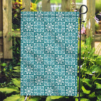 Cyan Palaka Quilt Hawaii Garden Flag Hawaiian Tropical Monstera Sea Turtle
