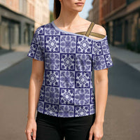 Polu Palaka Quilt Hawaii Cross Shoulder Shirt Hawaiian Tropical Monstera Sea Turtle LT14 - Polynesian Pride
