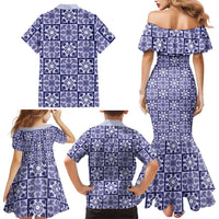 Polu Palaka Quilt Hawaii Family Matching Mermaid Dress and Hawaiian Shirt Hawaiian Tropical Monstera Sea Turtle LT14 - Polynesian Pride