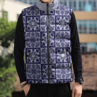 Polu Palaka Quilt Hawaii Sleeveless Puffer Jacket Hawaiian Tropical Monstera Sea Turtle