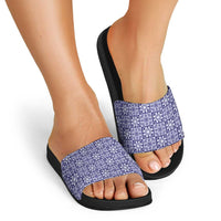 Polu Palaka Quilt Hawaii Slide Sandals Hawaiian Tropical Monstera Sea Turtle