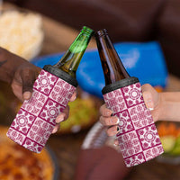 Akala Palaka Quilt Hawaii 4 in 1 Can Cooler Tumbler Hawaiian Tropical Monstera Sea Turtle LT14 - Polynesian Pride