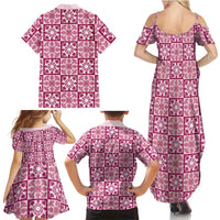 Akala Palaka Quilt Hawaii Family Matching Summer Maxi Dress and Hawaiian Shirt Hawaiian Tropical Monstera Sea Turtle LT14 - Polynesian Pride