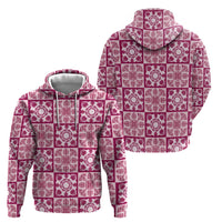 Akala Palaka Quilt Hawaii Hoodie Hawaiian Tropical Monstera Sea Turtle