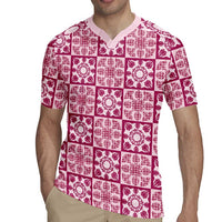 Akala Palaka Quilt Hawaii Rugby Jersey Hawaiian Tropical Monstera Sea Turtle
