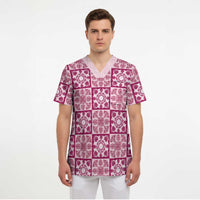 Akala Palaka Quilt Hawaii Scrub Top Hawaiian Tropical Monstera Sea Turtle