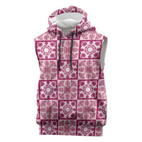 Akala Palaka Quilt Hawaii Sleeveless Hoodie Hawaiian Tropical Monstera Sea Turtle