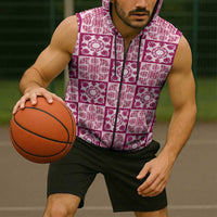 Akala Palaka Quilt Hawaii Sleeveless Zip Hoodie Hawaiian Tropical Monstera Sea Turtle