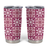 Akala Palaka Quilt Hawaii Tumbler Cup Hawaiian Tropical Monstera Sea Turtle