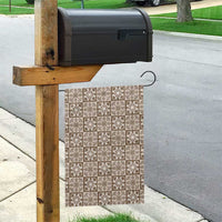 Beige Palaka Quilt Hawaii Garden Flag Hawaiian Tropical Monstera Sea Turtle