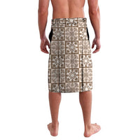 Beige Palaka Quilt Hawaii Lavalava Hawaiian Tropical Monstera Sea Turtle LT14 - Polynesian Pride