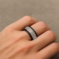 Beige Palaka Quilt Hawaii Spinner Ring Hawaiian Tropical Monstera Sea Turtle