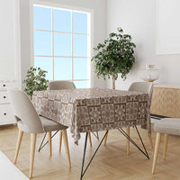 Beige Palaka Quilt Hawaii Tablecloth Hawaiian Tropical Monstera Sea Turtle