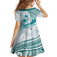 Cyan Polynesia Family Matching Tank Maxi Dress and Hawaiian Shirt Polynesian Turtle Shark Tattoo Tropical Vintage LT14 - Polynesian Pride