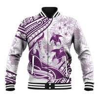 Purple Polynesia Baseball Jacket Polynesian Turtle Shark Tattoo Tropical Vintage LT14 Unisex Purple - Polynesian Pride