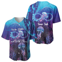 Polynesia Jellyfish Memorial Personalised Baseball Jersey Infinity Jellies Polynesian Pattern