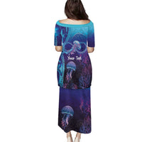 Polynesia Jellyfish Memorial Personalised Family Matching Puletasi and Hawaiian Shirt Infinity Jellies Polynesian Pattern