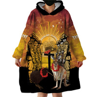 Australia And New Zealand ANZAC Wearable Blanket Hoodie Aussie Kangaroo With Aotearoa Kiwi Lest We Forget LT14 - Polynesian Pride