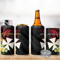 Wallis and Futuna Victory Day 4 in 1 Can Cooler Tumbler Liberty Equality Fraternity Polynesian Plumeria LT14 - Polynesian Pride