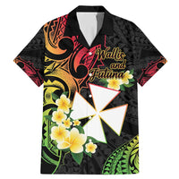 Wallis and Futuna Victory Day Family Matching Mermaid Dress and Hawaiian Shirt Liberty Equality Fraternity Polynesian Plumeria LT14 Dad's Shirt - Short Sleeve Black - Polynesian Pride