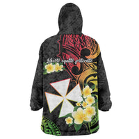Wallis and Futuna Victory Day Wearable Blanket Hoodie Liberty Equality Fraternity Polynesian Plumeria LT14 - Polynesian Pride