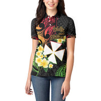 Wallis and Futuna Victory Day Women Polo Shirt Liberty Equality Fraternity Polynesian Plumeria LT14 - Polynesian Pride