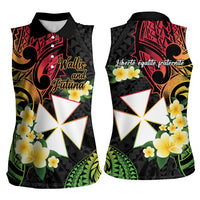 Wallis and Futuna Victory Day Women Sleeveless Polo Shirt Liberty Equality Fraternity Polynesian Plumeria LT14 - Polynesian Pride