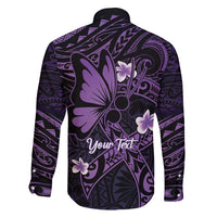 Personalised Fibromyalgia Awareness Month Family Matching Long Sleeve Bodycon Dress and Hawaiian Shirt Fibro Warrior Strength In Every Struggle LT14 - Polynesian Pride