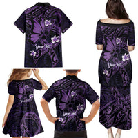 Personalised Fibromyalgia Awareness Month Family Matching Puletasi and Hawaiian Shirt Fibro Warrior Strength In Every Struggle LT14 - Polynesian Pride
