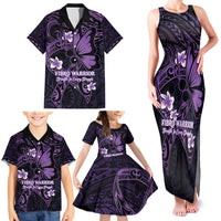Personalised Fibromyalgia Awareness Month Family Matching Tank Maxi Dress and Hawaiian Shirt Fibro Warrior Strength In Every Struggle LT14 - Polynesian Pride