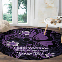 Personalised Fibromyalgia Awareness Month Round Carpet Fibro Warrior Strength In Every Struggle