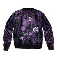 Personalised Fibromyalgia Awareness Month Sleeve Zip Bomber Jacket Fibro Warrior Strength In Every Struggle