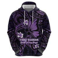 Personalised Fibromyalgia Awareness Month Zip Hoodie Fibro Warrior Strength In Every Struggle