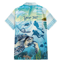 Personalized Snorkeling Hawaii Family Matching Tank Maxi Dress and Hawaiian Shirt Ocean Lover Hawaiian Kakau Honu Turtle LT14 - Polynesian Pride