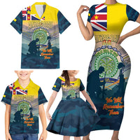 Niue ANZAC Day Family Matching Short Sleeve Bodycon Dress and Hawaiian Shirt We Will Remember Them Camouflage Style LT14 - Polynesian Pride