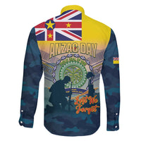 Niue ANZAC Day Family Matching Short Sleeve Bodycon Dress and Hawaiian Shirt We Will Remember Them Camouflage Style LT14 - Polynesian Pride
