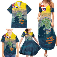Niue ANZAC Day Family Matching Summer Maxi Dress and Hawaiian Shirt We Will Remember Them Camouflage Style LT14 - Polynesian Pride