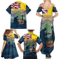 Niue ANZAC Day Family Matching Summer Maxi Dress and Hawaiian Shirt We Will Remember Them Camouflage Style LT14 - Polynesian Pride