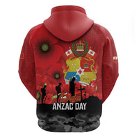 Tonga ANZAC Day Hoodie Ngatu Pattern We Will Remember Them
