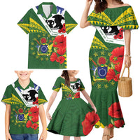 Cook Islands ANZAC Day Family Matching Mermaid Dress and Hawaiian Shirt Last Post Lest We Forget LT14 - Polynesian Pride