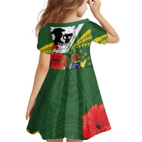 Cook Islands ANZAC Day Family Matching Off Shoulder Maxi Dress and Hawaiian Shirt Last Post Lest We Forget LT14 - Polynesian Pride