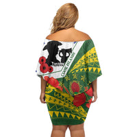 Cook Islands ANZAC Day Family Matching Off Shoulder Short Dress and Hawaiian Shirt Last Post Lest We Forget LT14 - Polynesian Pride