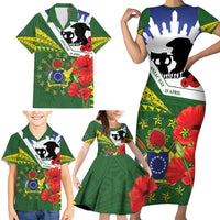 Cook Islands ANZAC Day Family Matching Short Sleeve Bodycon Dress and Hawaiian Shirt Last Post Lest We Forget LT14 - Polynesian Pride