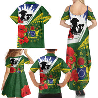 Cook Islands ANZAC Day Family Matching Summer Maxi Dress and Hawaiian Shirt Last Post Lest We Forget LT14 - Polynesian Pride