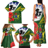 Cook Islands ANZAC Day Family Matching Tank Maxi Dress and Hawaiian Shirt Last Post Lest We Forget LT14 - Polynesian Pride